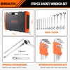 REALTEK 178 Pieces Socket Wrench Set 1/4"3/8"1/2",CR-V Metric Wrench Set
