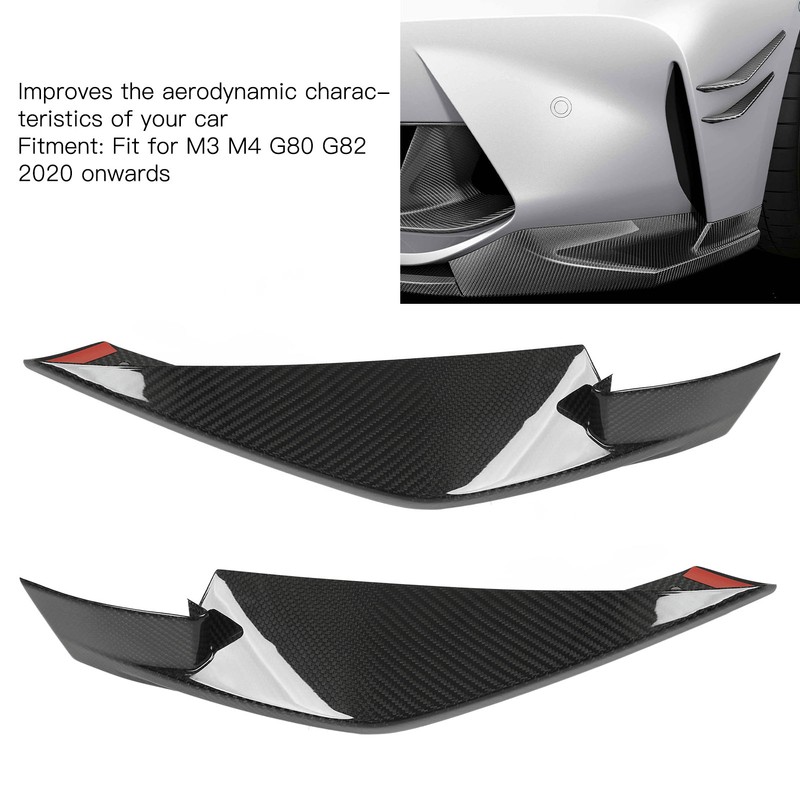 6Pcs Front Bumper Lip Spoiler Anti Collision Carbon Fiber Side