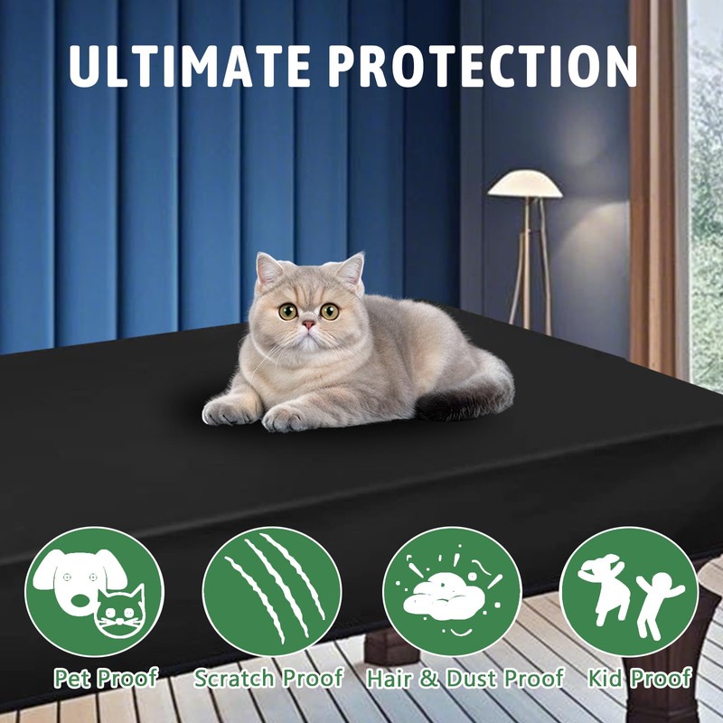 Funvalley Surperfect Pool Table Cover, 7FT Waterproof Billiard Table Cover,