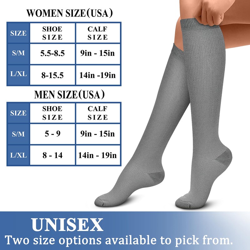 CHARMKING Compression Socks for Women & Men (8 Pairs) 15-20