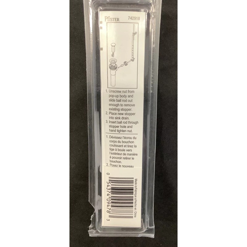 Pfister Pop-Up Stopper 132918 Polished Chrome S72-691A @35