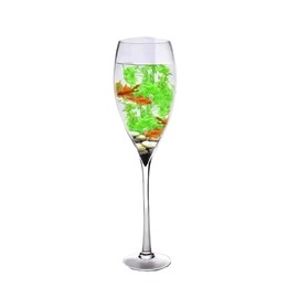 x3anggyt5 Aquarium Clear Glass Fish Tank Champagne Glass Shape Glass Fish Tank Home Decoration Fish Tank(12cmx40cm)