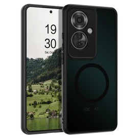 DUEDUE for Oppo Reno 11 Case, Magnetic, Compatible with MagSafe, Matte Translucent Shockproof Slim Cover, Black