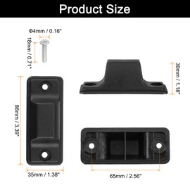 sourcing map 4Pcs Luggage Replacement Pads, Plastic Luggage Stand Feet Stud, Suitcase and Travel Gear Bottom Side Accessories with with Screws, Nuts and Washers, Black (86x35x30mm)