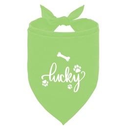 Lucky Dog Bandana, Light Green Dog Bandana, Pet Dog Triangle Scarf, Pet Scarf, Gift for Dog Lover, Pet Dog Scarf Accessories, Suitable for Girls or Boys Small and Medium Dogs Cats Pets (F33)