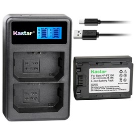 Kastar Battery 1 Pack and LCD Dual Charger for Sony NP-FZ100 BC-QZ1 and Sony Alpha 9, Alpha A9, Alpha 9R, Alpha A9, Alpha A9R, Alpha a9S, Alpha A7R III, Alpha A7R3, Alpha ILCE-7RM3 Camera