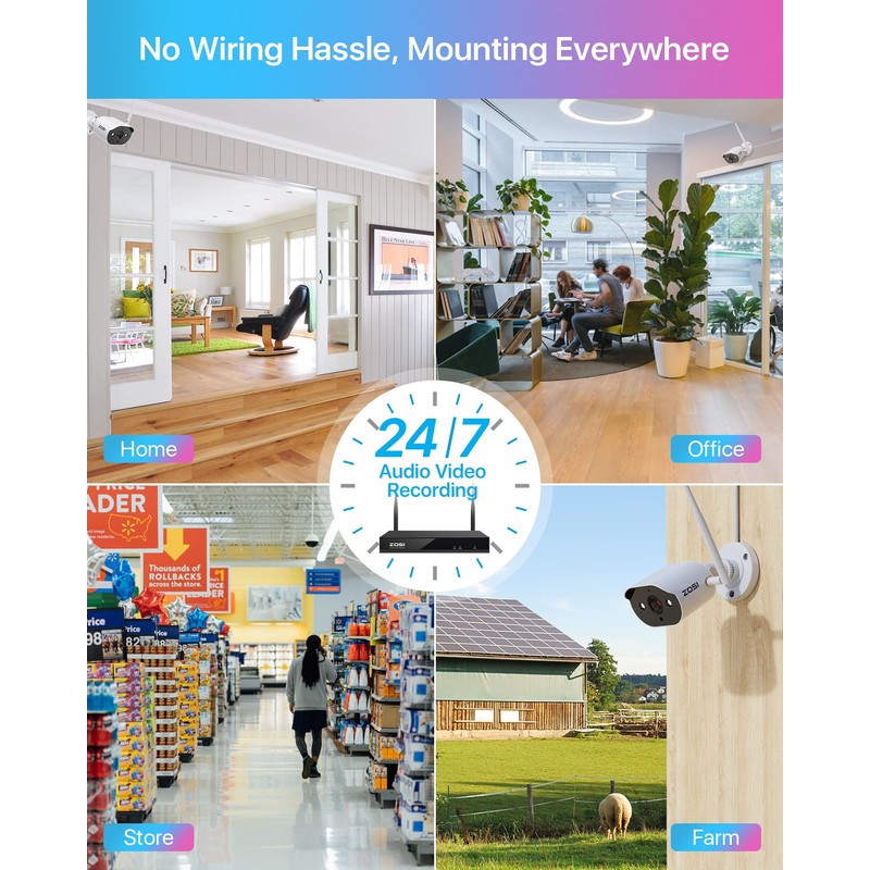 ZOSI 3MP Add-on WLAN Surveillance Camera, Additional Camera Replacement Camera