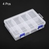 HARFINGTON 4pcs Component Storage Box 8 Grids PP Electronic Organizer