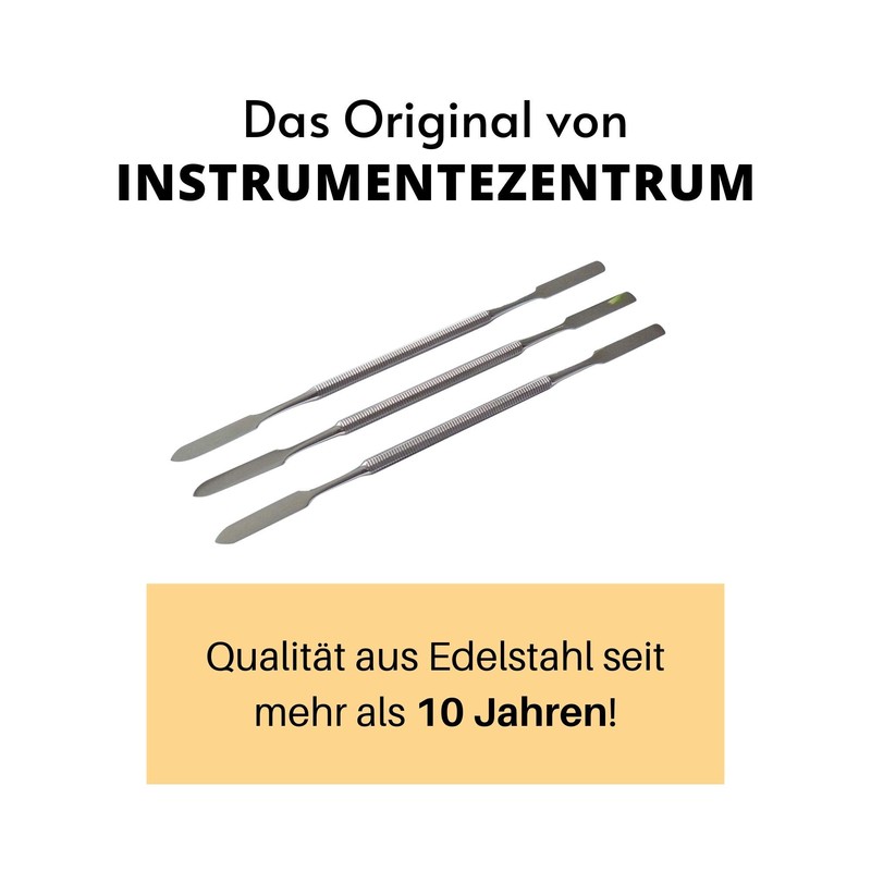 3 x spatulas, 8-sided handle, double-ended, length 18 cm, stainless