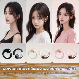 Open Ear Kopfhörer Bluetooth kabellos Sport Wireless Air Bone Conduction Headphones Luftleitung Kopfhörer schnurlos Ohrhörer mit Ohrbügel Knochenschall Headset Earbuds für Joggen Laufen Radfahren