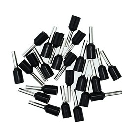 Wire End Ferrules, 1.50 mm², Black, Insulated, Pack of 25