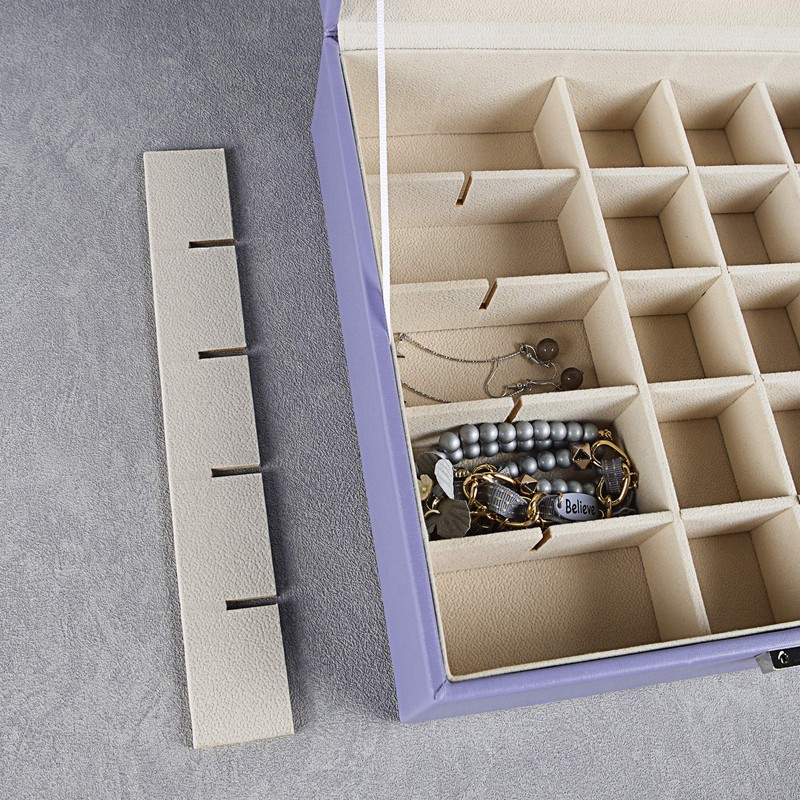 Frebeauty Earring Organizer Classic Jewelry Box 50 Slots Double Layer