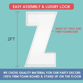 JW Passion - Premium Quality, Made With Passion 2FT Letter Z Mosaic Balloon Frame Letter DIY Fillable Letters Kit for Birthday Party Wedding Backdrop Decor