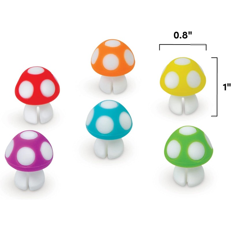 Genuine Fred Tiny Hongos Marcadores de Bebida de Silicona, 2.54cm