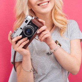 Compatible with WHOOP 4.0 Bands with Case bands, Slim Vintage Leather Strap Replacement Compatible with WHOOP 4.0 (Pink)