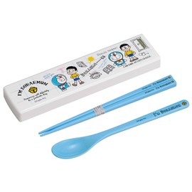 o-esuke- Cutlery Blue Case: Approx 4.8 X 19.1 X/Tall 1.8 cm, Chopsticks, Spoon: approximately/18 cm Doraemon Pull Lid Combi Set CT – 27