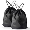 MOSTFUN Drawstring Gym Bag, 2Pcs String Swim PE Bag Black
