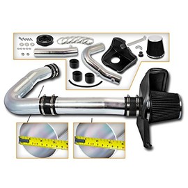 Cold Air Intake System with Heat Shield Kit + Filter Combo BLACK Compatible For 11-21 Challenger/Charger/Chrysler 11-21 300/14-15 300C 3.6L V6
