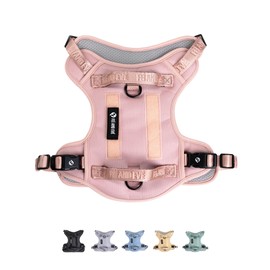 2025 New Edition, Fei & Eve Classic Dog Harness - Quick-Release Buckles | 3-Point No-Pull Control | Heavy-Duty 900D Nylon | Dual Safety Handles | Breathable Mesh | Adjustable Fit | Medium,Pink