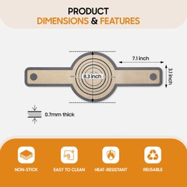 RoyalShop® Silicone Bread Sling for Dutch Oven Liners - Silicone Baking Mat [Non-Stick & Heat Resistant] Reusable with Extra Long Handles Silicone Bread Baking Supplies Tools Accessories(2 PCs)