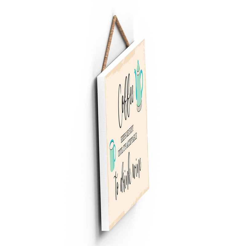 Global Designs Coffee Until Wine Minimalistic Illustration Kitchen Themed Artwork