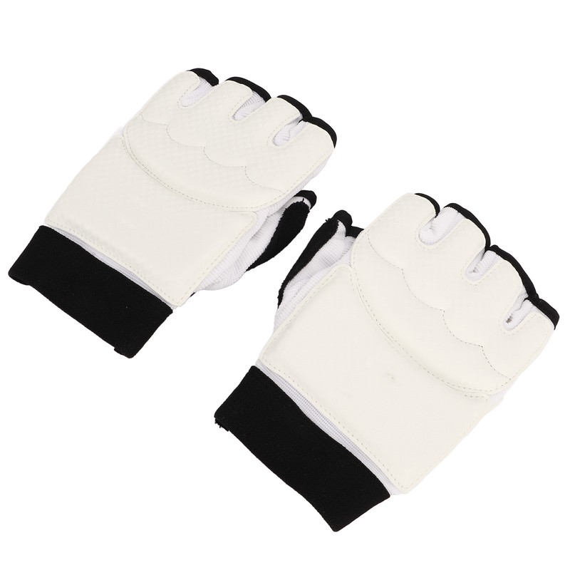1 Pair Taekwondo Gloves Breathable Elastic Half Finger Kickboxing Boxing