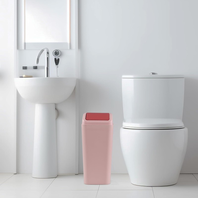 Dehouse 12 L Trash Bin with Swing-top Lid, Plastic Small