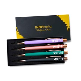 InnoBeta BFF Gifts, Bestie Gifts for Women Friends, Gifts for Best Friend, Ballpoint Pen Set of 4, Unique Friendship Gifts for Birthday, Christmas for Besties