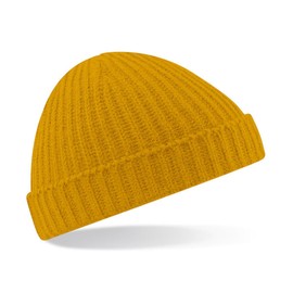 Beechfield Unisex Retro Trawler Winter Beanie Hat - Mustard