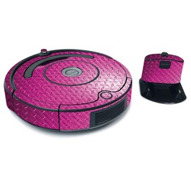 MightySkins Carbon Fiber Skin for iRobot Roomba 675 Max Coverage - Pink Diamond Plate | Protective, Durable Textured Carbon Fiber Finish | Easy to Apply, Remove, and Change Styles | Made in The USA
