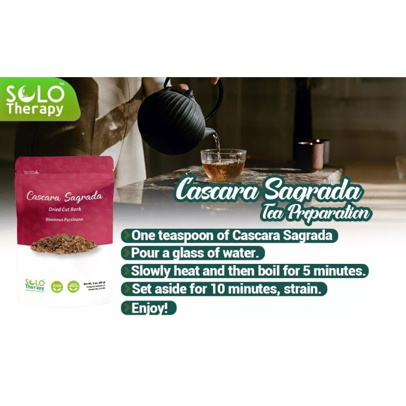 Solo Therapy Cascara Sagrada Bark Herb Tea Rhamnus Purshiana Herbal