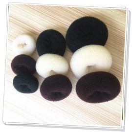 minkissy 3pcs Hair Donut Bun Maker Set Black Sponge Hair Styling Tools for Women Adjustable and Easy to Use for Types for Everyday