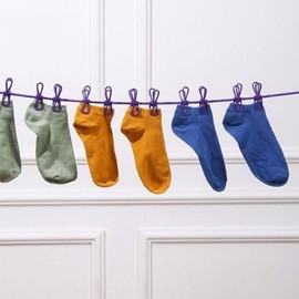 Portable Camping Travel Clothesline Clothespin Set 2. Red 2ea