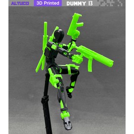 altuco T13 Action Figure with Lots of Accessories,3D Printed Multi-Jointed Titan13 Figure,Black Dummy 13 Desktop Decorative Toy,(Assembly Completed)