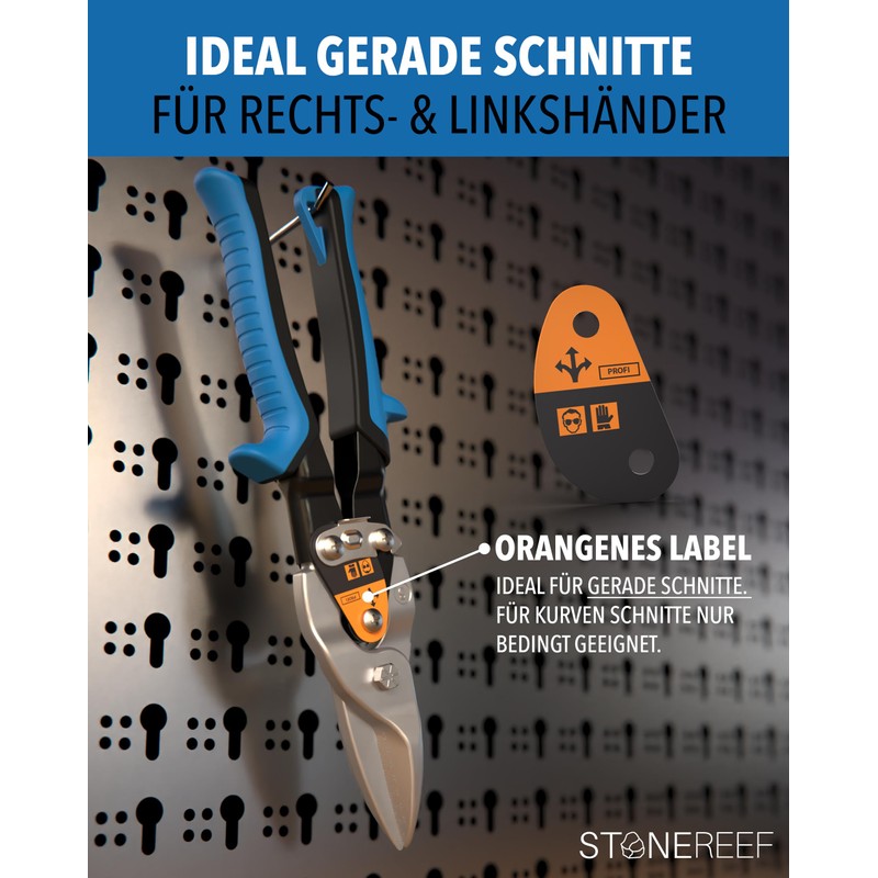 Tin Snips Straight Cut - [int. millimetre scale] - Metal