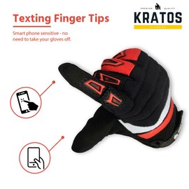 Kratos Cycling Gloves Full Finger Mountain Bike Gloves Gel Padded Palm Touchscreen MTB Racing Bicycle BMX for Kids Men Women