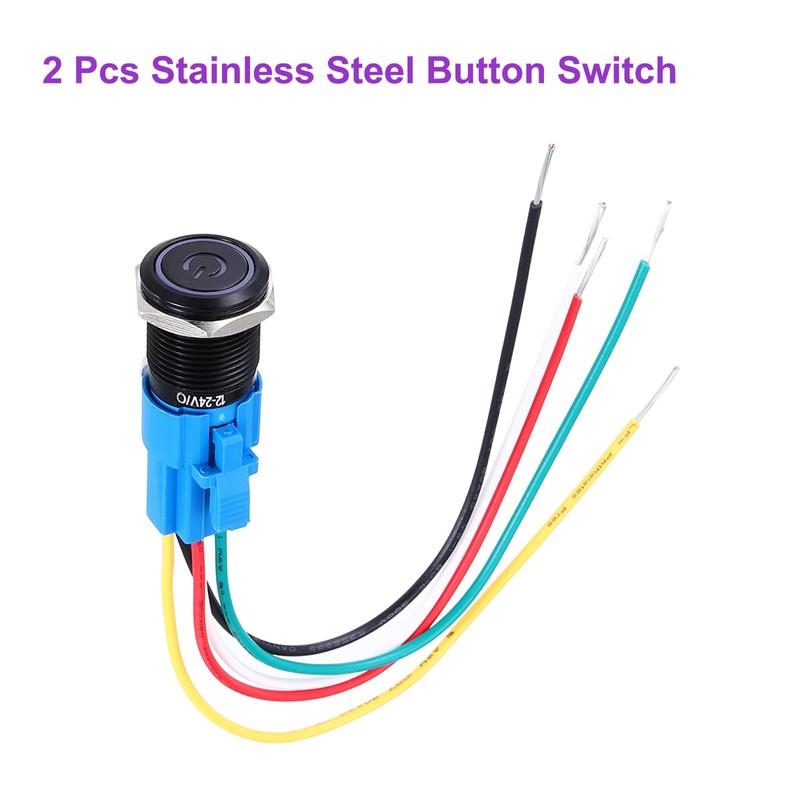 DMiotech 2 Pack 19mm / 3/4" Aluminium Alloy Momentary Push