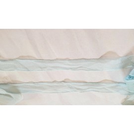 Unbranded Vintage Dot Swiss Blue Trim      1 3/4 inches wide    1 yard