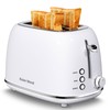 Roter Mond 2 Slice Toaster Retro Stainless Steel with Bagel,