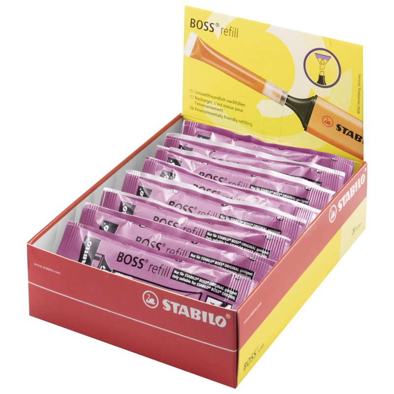 STABILO Highlighter BOSS ORIGINAL Refills - Pack of 20 -