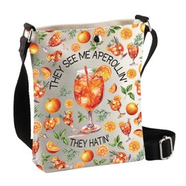 PLITI Aperol Spritz Gift Aperol Spritz Drink Cocktail Gift They See Me Aperollin' They Hatin' Cocktail Party Crossbody Bag (Aperollin hatin CbagU)
