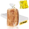Bread Bags with Ties, 72 Pack Clear Bread Bags for