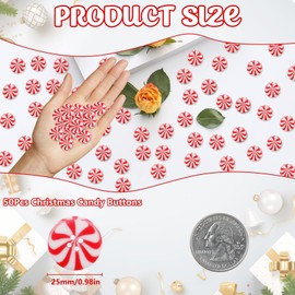 50 Pieces Buttons Christmas Decorations Round Christmas Buttons for Sewing 4 Holes Winter Candy Buttons for Sewing Colorful Buttons for Crafts Decorative Clothing Buttons Christmas Candy Buttons