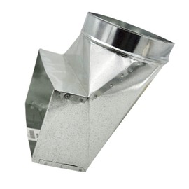 HVAC Premium Round to Oval Elbow Boot | Galvanized Sheet Metal Oval to Round 90-Degree Boot | 8" Oval to Round Elbow Fitting is Compatible with Duct 8"