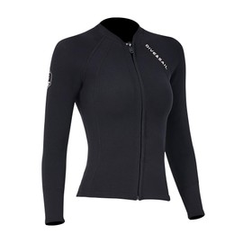 EUPTE 2mm Wetsuits Women/Men Long Sleeve Jacket UPF50+ UV Protection Diving Skin Suit Top for Scuba Diving Snorkeling Surfing Swimming (women, L)