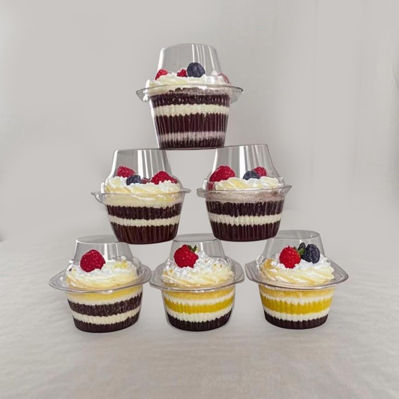 FUailiYY 100 Jumbo Muffin Containers, Clear Plastic individual Cupcake Containers