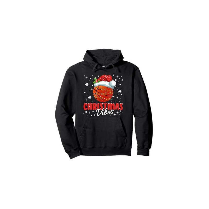 Christmas Outfit Christmas Pyjamas Outfit Basketball Pullover Hoodie, black