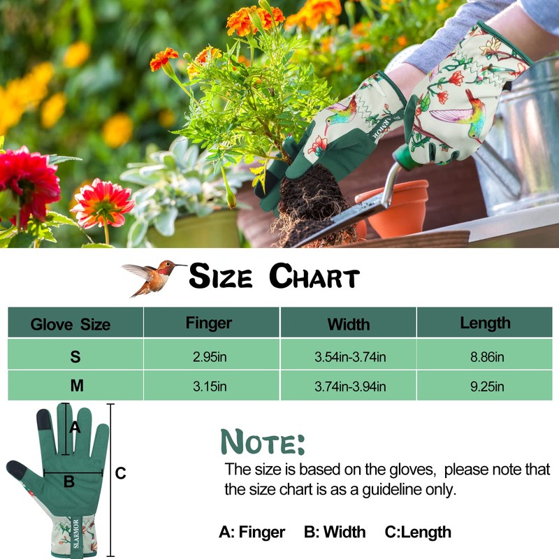 SLARMOR Leather-Gardening-Gloves for Women - Thorn-Proof Work-Gloves with Touch Screen