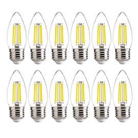 FLSNT 5000K Daylight Dimmable LED Candelabra Bulbs, 60W Equivalent, B11 E26 Base LED Chandelier Light Bulbs, 550LM, 12 Pack