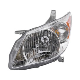 QUEWATSA Halogen Headlight Assembly Set for 2005-2008Pontiac Vibe Wagon,Headlamp Driver&Passenger Side Replacement,Front Headlights Silver Orange Housing Clear Reflector